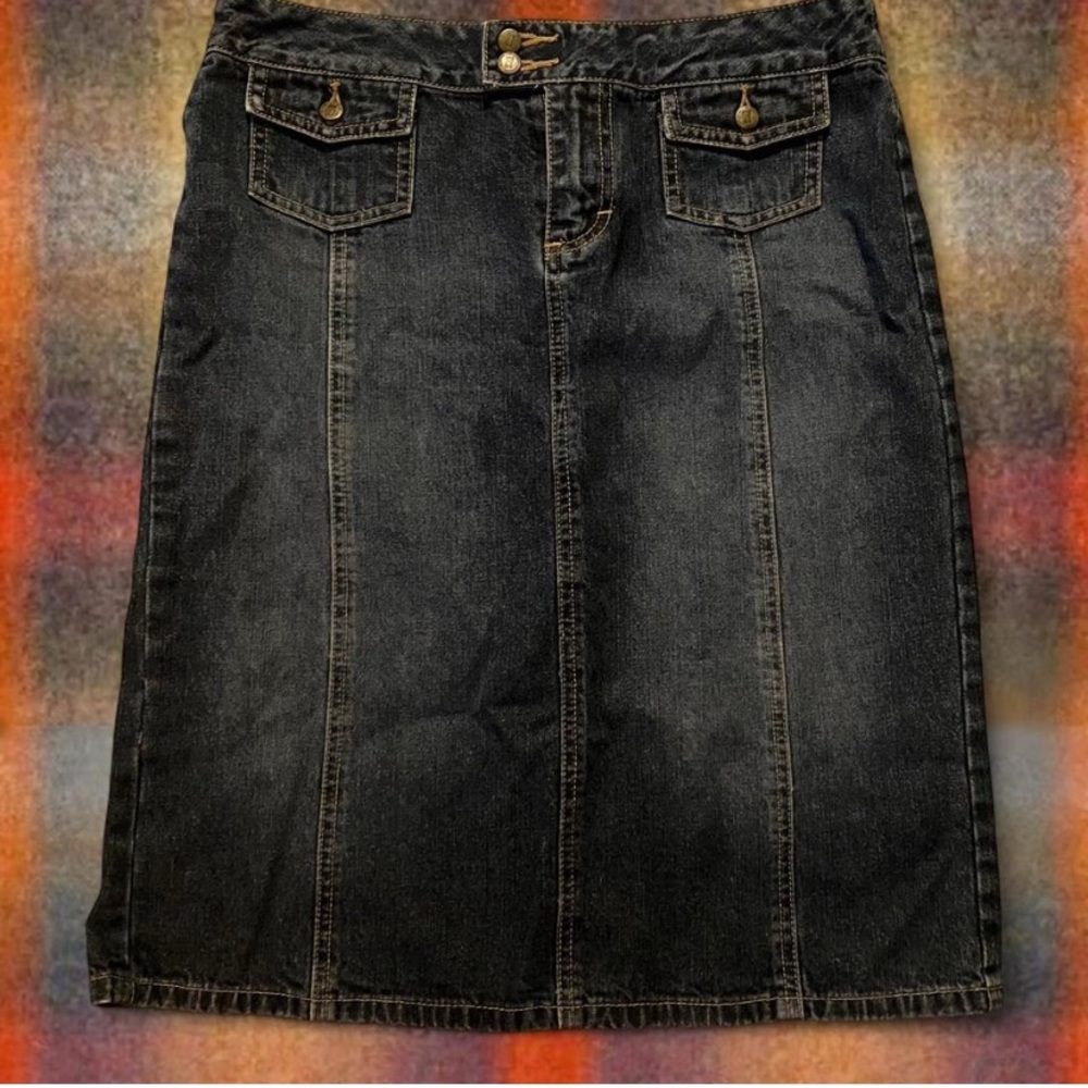 New York & Company Dark Denim Pencil Skirt